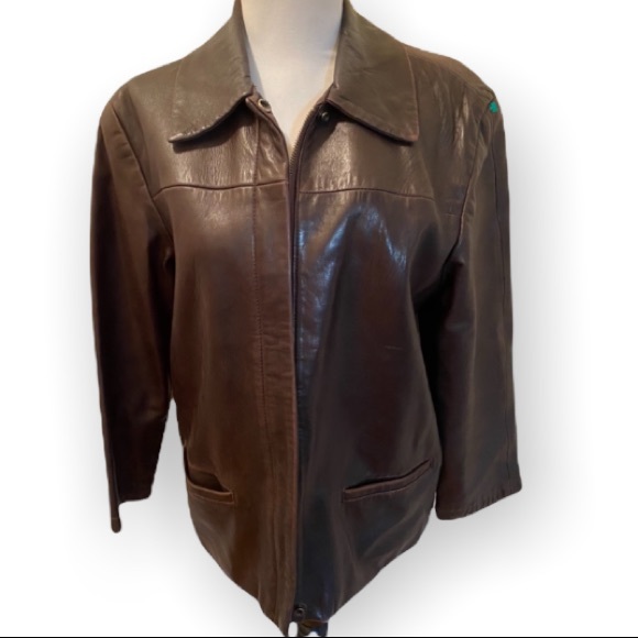 Brooks brothers 100 Leather Jacket Sz S 